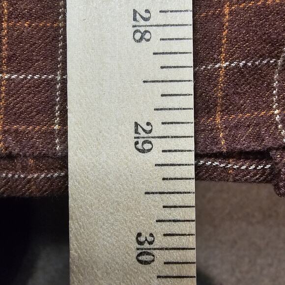 Woolrich Flannel Shirt Large Brown Plaid Dadcore Outdoors Workwear Tartan Retro - Picture 12 of 12